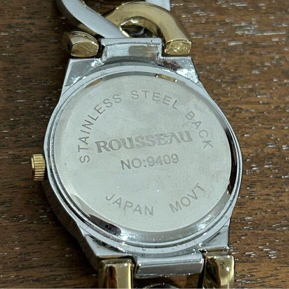 Rousseau Chain Link Two Tone Jeweled Watch - Picture 8 of 10